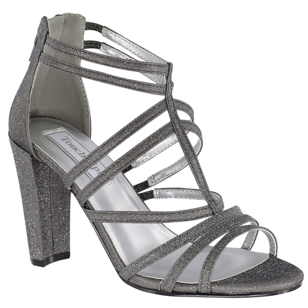 Benjamin Walk~ Rhyan Pewter Silver Sandal with a High Block Heel Size 10